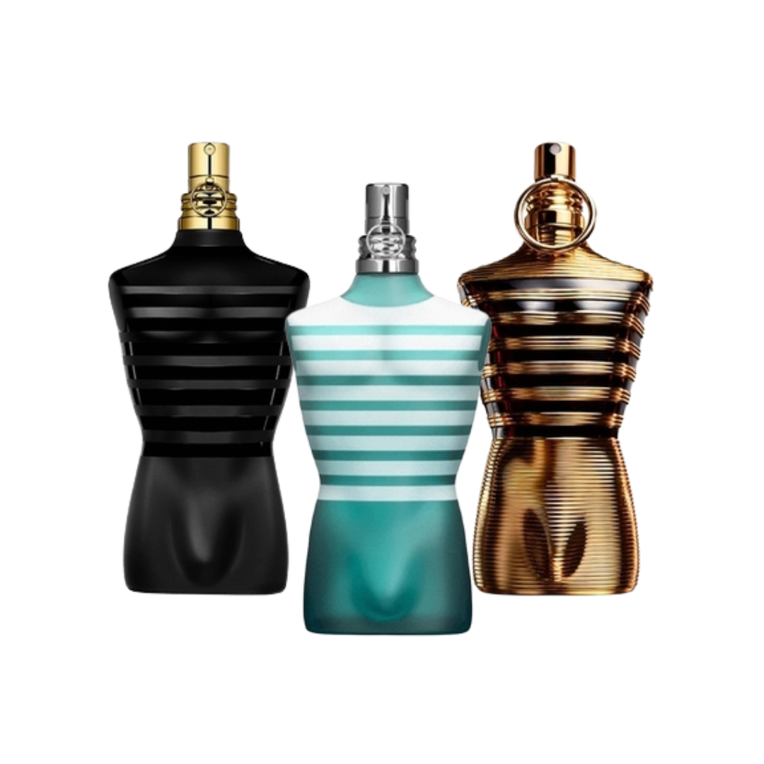 3 Parfums Jean Paul Gaultier LE MALE, Jean Paul Gaultier LE MALE PARFUM et Jean Paul Gaultier LE MALE ELIXIR (Eau de Parfum) 100ml  - Pour hommes